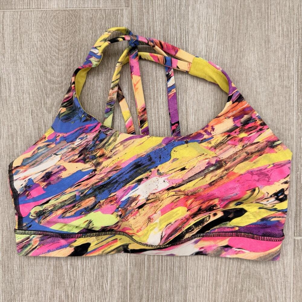Lululemon Special Edition Rainbow Raver Energy Bra Size 8 Limited Gym Wear